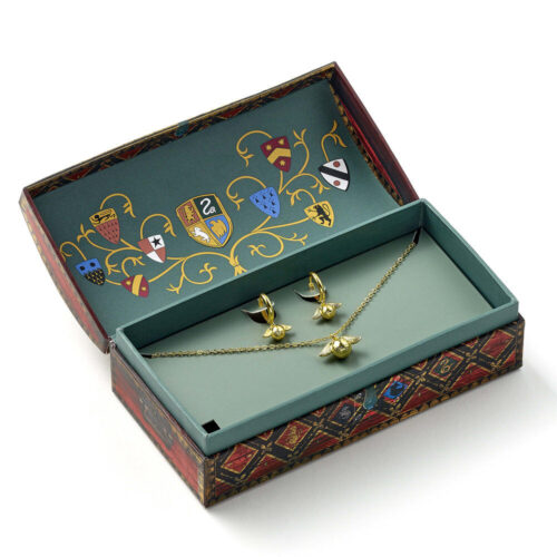 Set regalo collar y pendientes Snitch Dorada