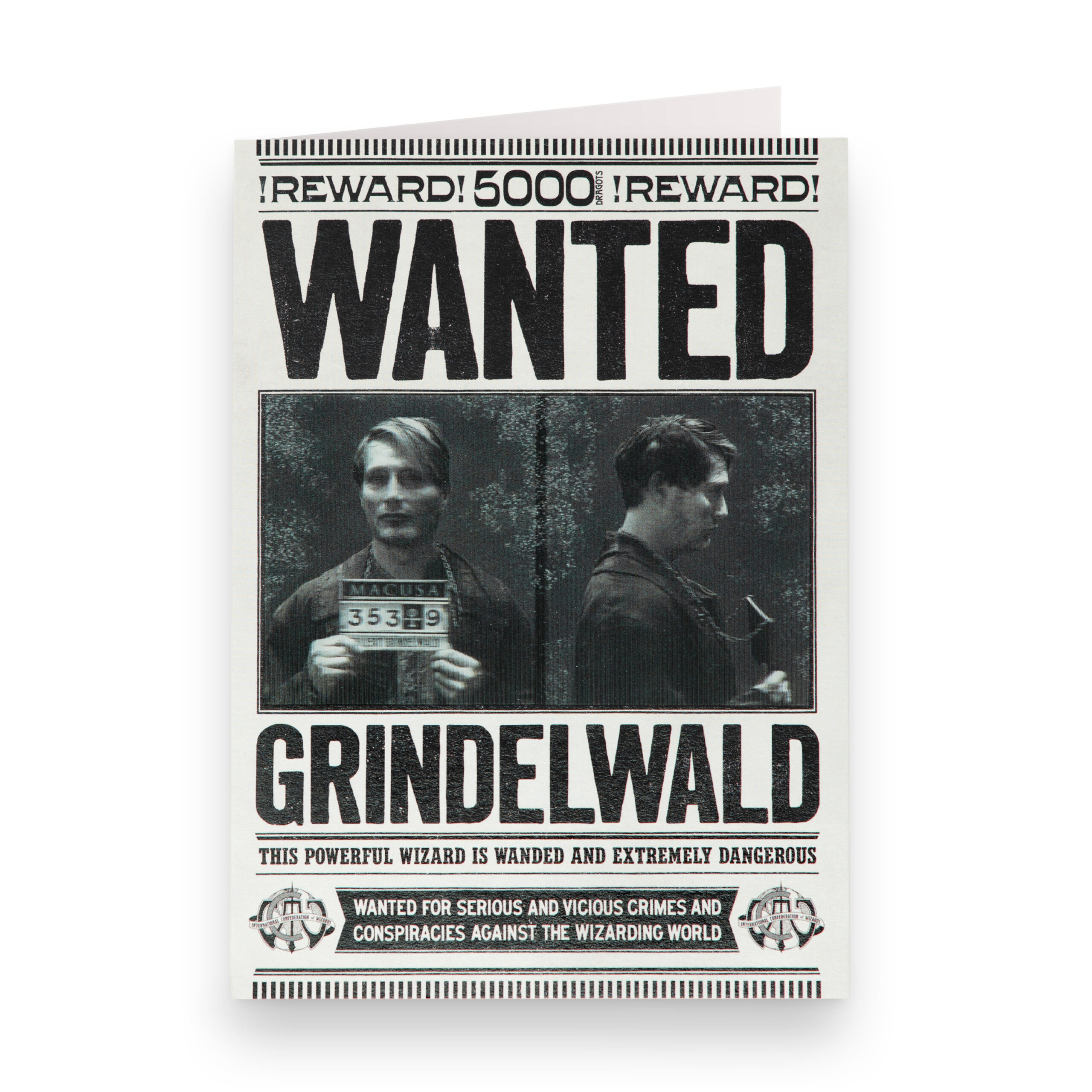 TARJETA DE NOTAS (LENTICULAR) Confederación Internacional de Magos - Wanted Grindewald 2 TARJETA DE NOTAS (LENTICULAR) Confederación Internacional de Magos - Wanted Grindewald - Imagen 2