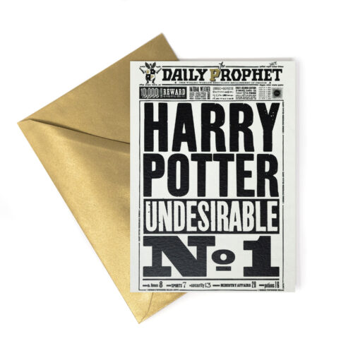 Tarjeta (CON FOIL DORADO) Diario El Profeta - 'El Undesirable N.º 1'