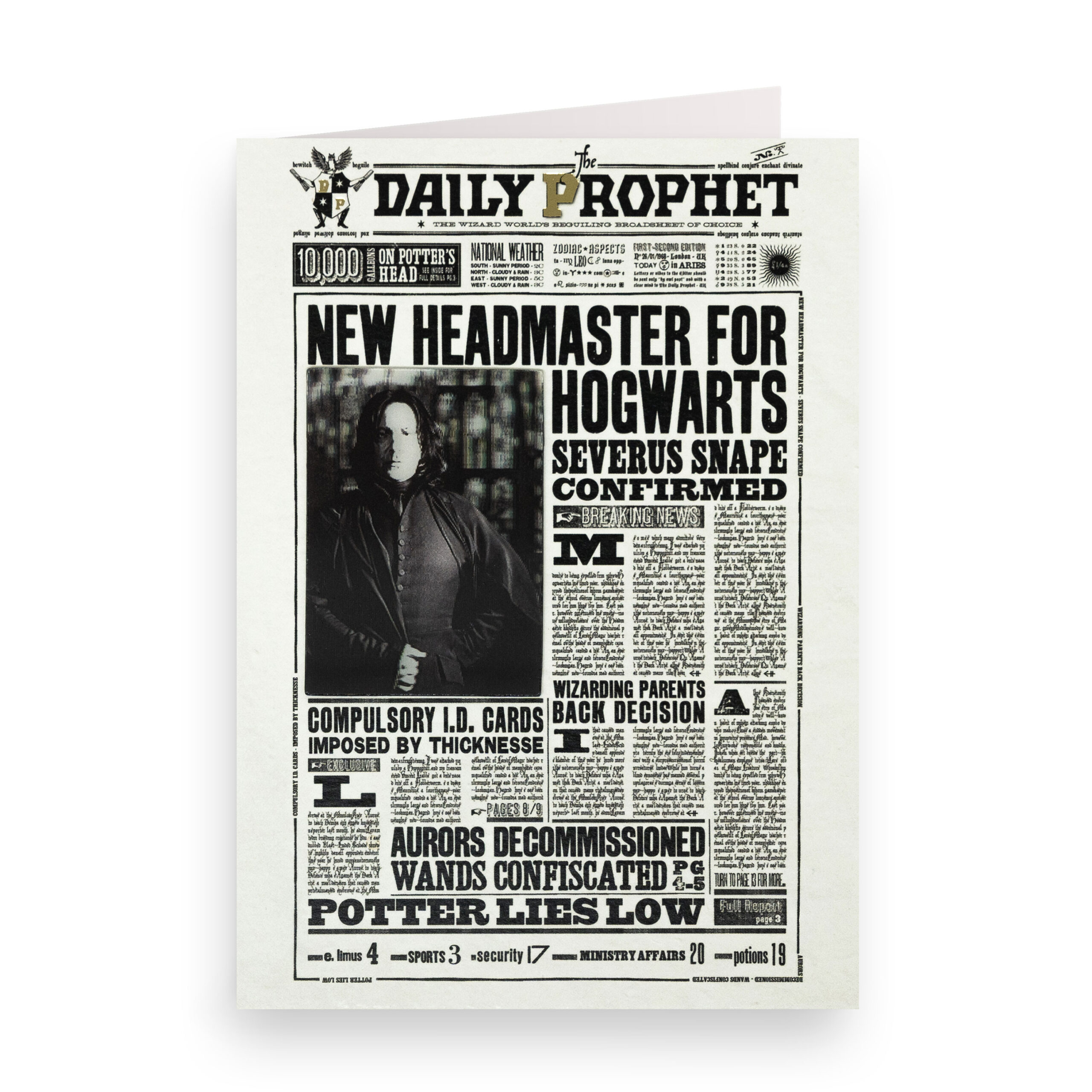 TARJETA DE NOTAS (LENTICULAR) El Profeta Diario - ‘Nuevo Director de Hogwarts’ 2 TARJETA DE NOTAS (LENTICULAR) El Profeta Diario - ‘Nuevo Director de Hogwarts’ - Imagen 2