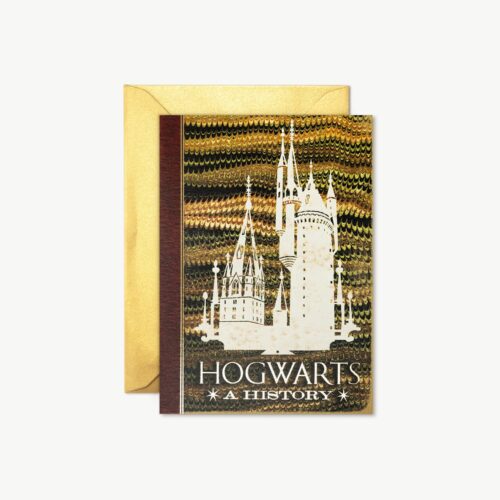 TARJETA DE NOTAS (CON ACABADO METALIZADO) Libros Mágicos - «Hogwarts: Una Historia»