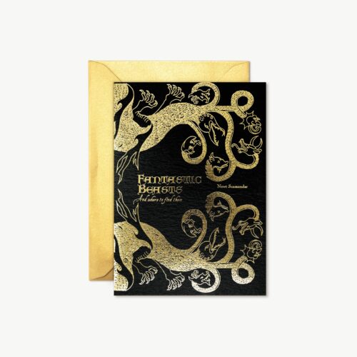 TARJETA DE NOTAS (CON ACABADO METALIZADO) Libros Mágicos - «Animales Fantásticos y Dónde Encontrarlos»