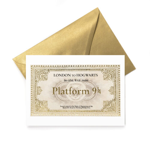 TARJETA DE NOTAS (CON ACABADO METALIZADO) Expreso de Hogwarts - Billete