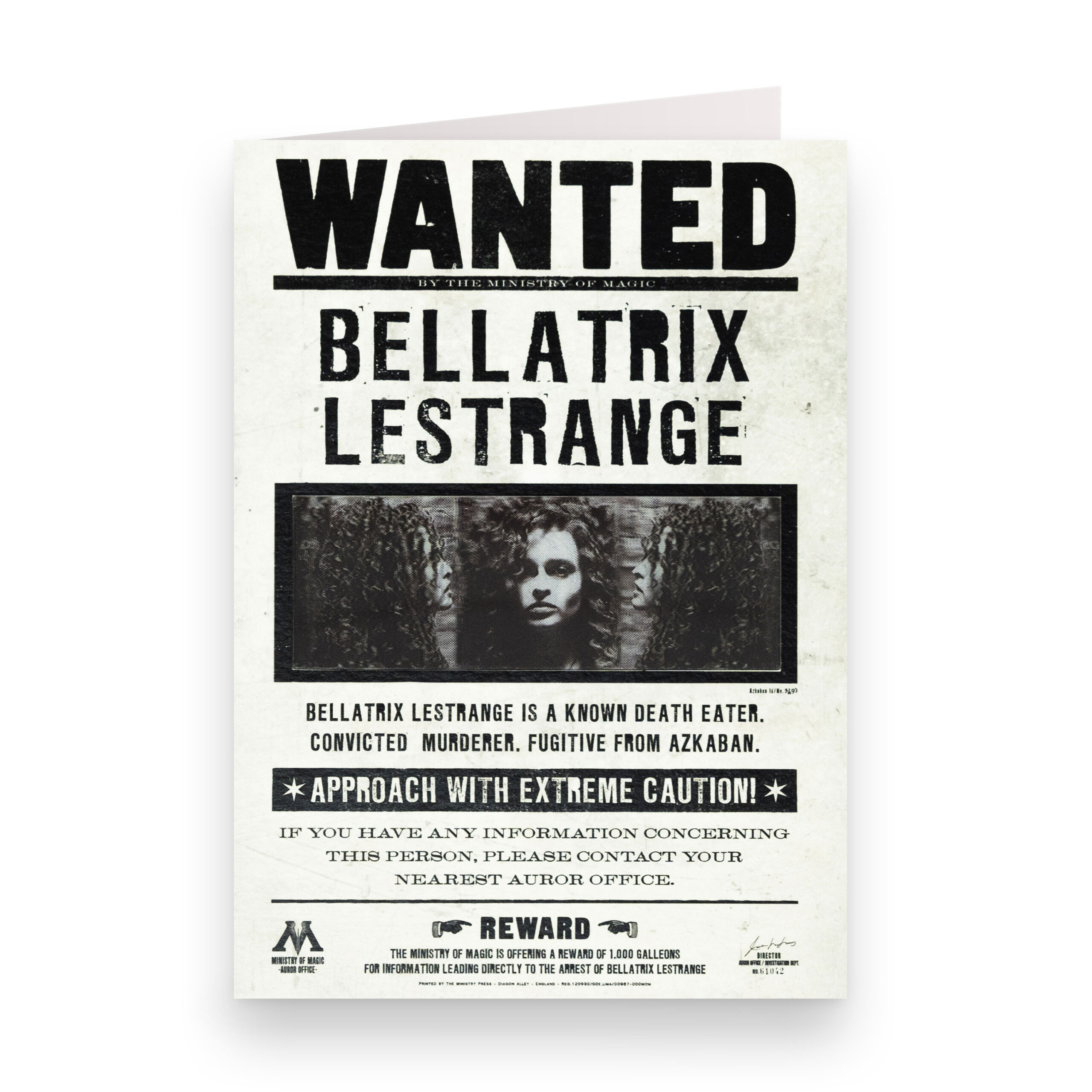 TARJETA (LENTICULAR) Ministerio de Magia - Se busca a Bellatrix Lestrange 2 TARJETA (LENTICULAR) Ministerio de Magia - Se busca a Bellatrix Lestrange - Imagen 2