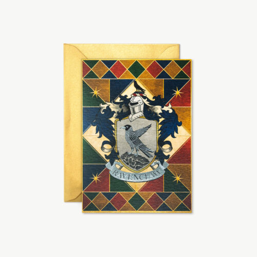 TARJETA DE NOTAS (CON DETALLES METALIZADOS) Hogwarts - Escudo de la Casa Ravenclaw