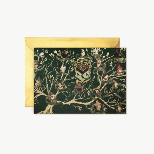 TARJETA DE NOTAS (CON DETALLES DE LÁMINA) Tapiz Familiar Negro - Árbol Genealógico
