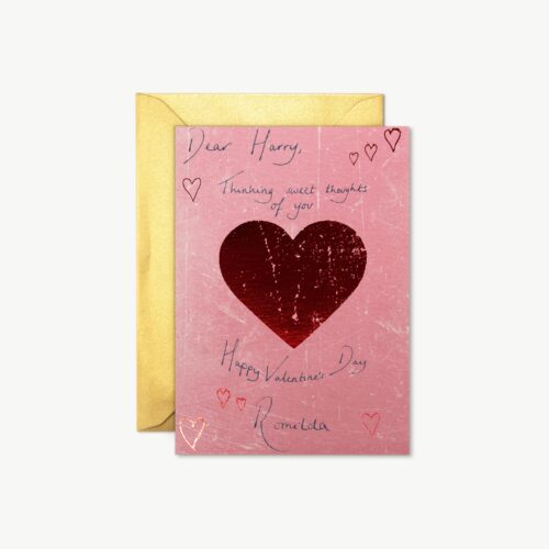 TARJETA DE FELICITACIÓN (CON DETALLES METALIZADOS) TARJETA DE SAN VALENTÍN DE ROMILDA VANE