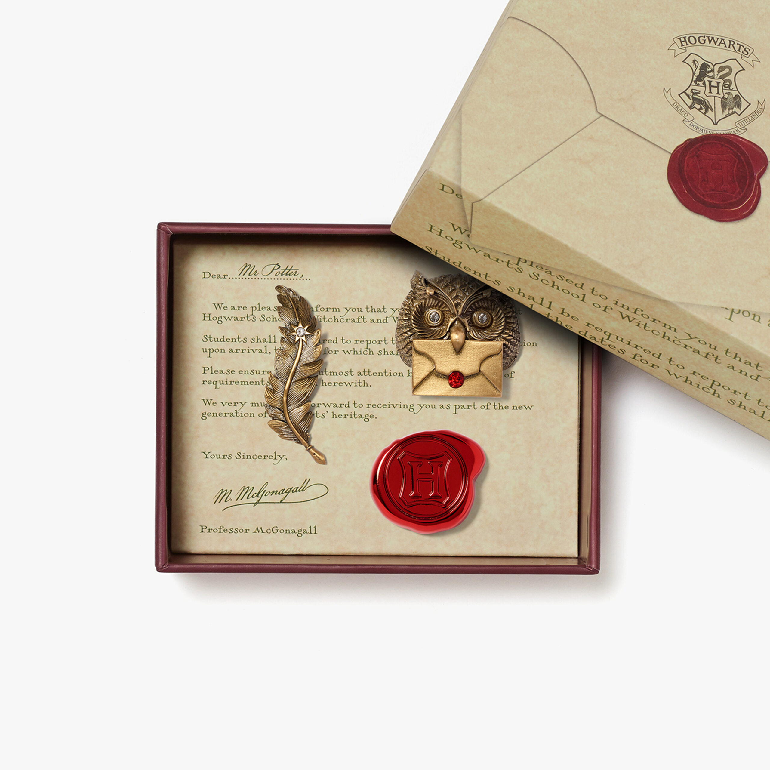 Set de pines Carta de admisión a Hogwarts