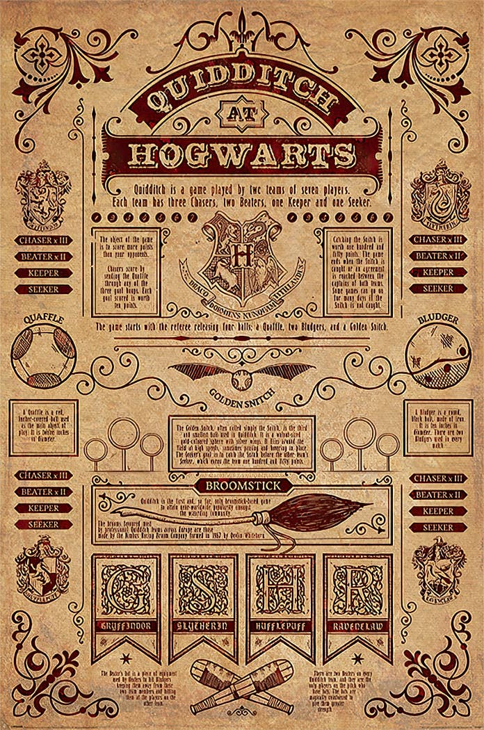 Póster reglas de Quidditch en Hogwarts 1 Póster reglas de Quidditch en Hogwarts