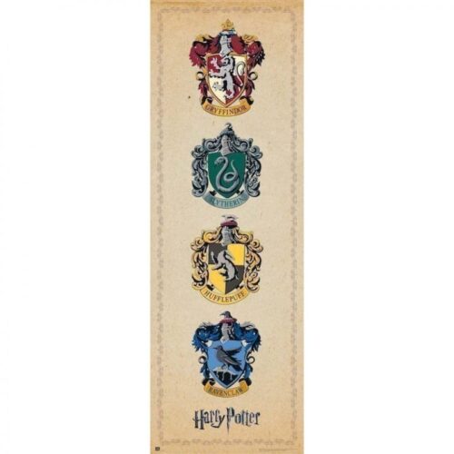 Póster de puerta escudos de Hogwarts 53 × 158 cm