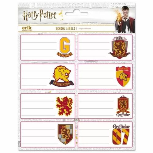 Etiquetas adhesivas Gryffindor 8 × 4 cm - 16 unidades