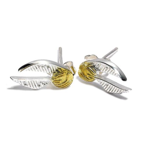 Pendientes Snitch Dorada bañados en plata - The Carat Shop