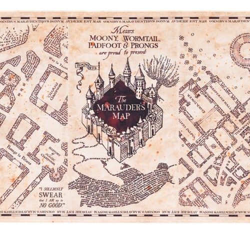 Alfombrilla de escritorio XL Mapa del Merodeador 80 × 35 cm
