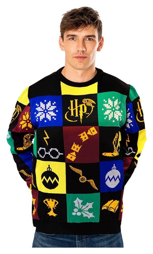 Harry Potter Sudadera navideña Deluxe Patchwork Knitted Talla XL 1 Harry Potter Sudadera navideña Deluxe Patchwork Knitted Talla XL