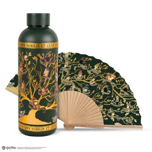 Pack botella isotérmica y abanico Familia Black
