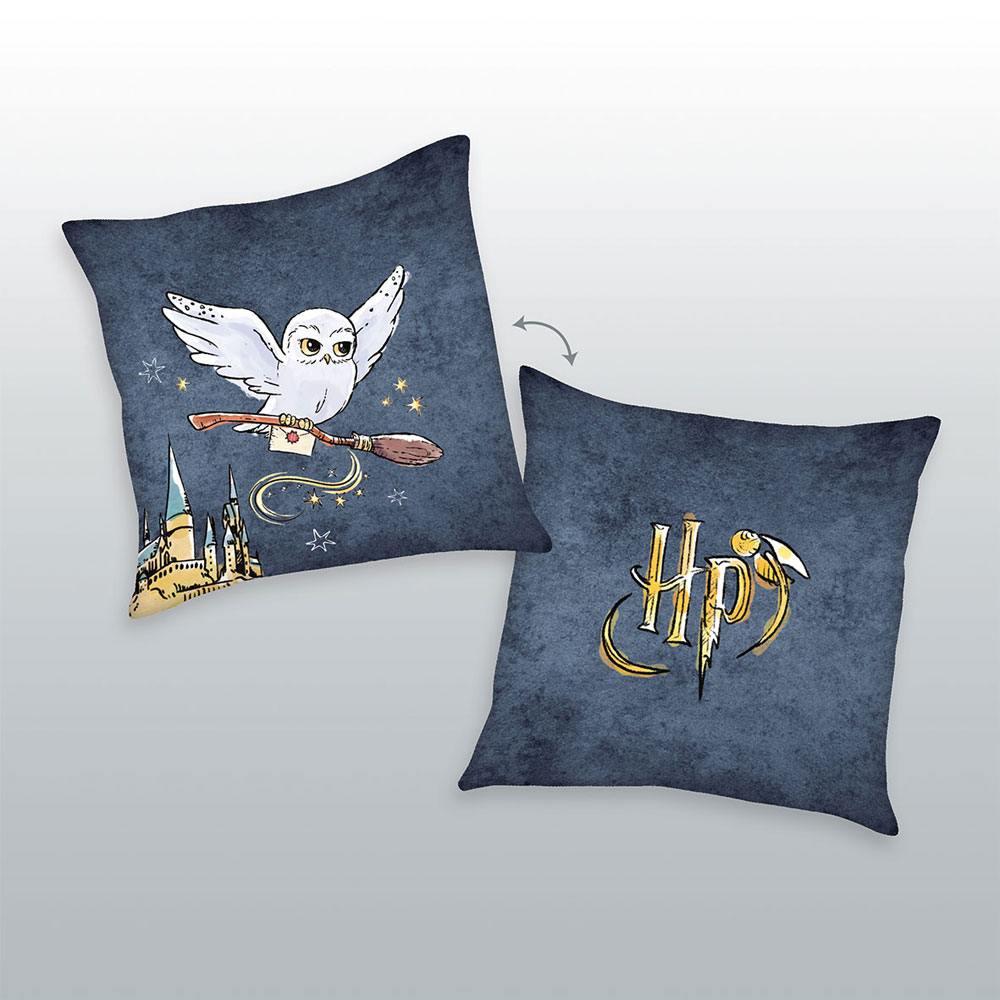 Cojín Logo Hogwarts y Hedwig 40 × 40 cm 1 Cojín Logo Hogwarts y Hedwig 40 × 40 cm